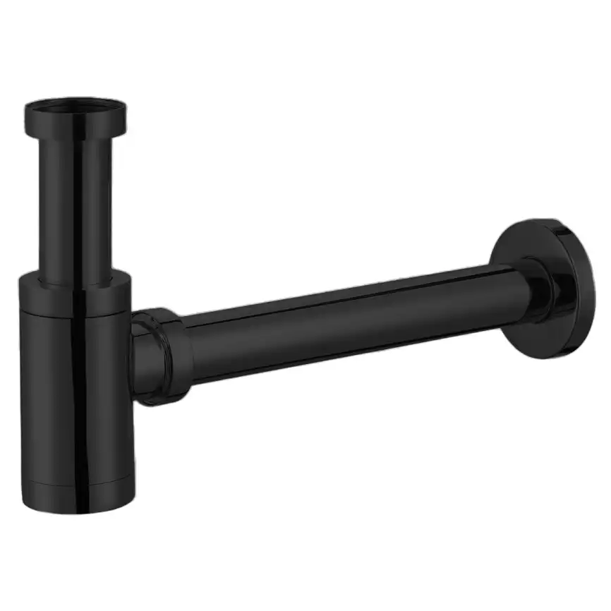 Сифон для раковины AZARIO AZ-108-BL G 1 1/4, без выпуска, цилиндр, латунь, черный фото 1