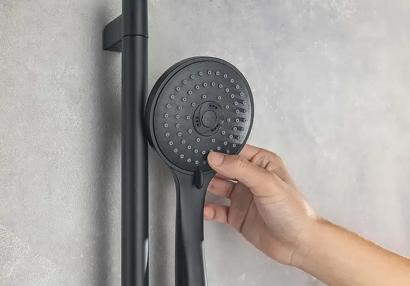 Душевая система Aquatek Вега AQ1074MB для душа без излива, встраиваемая с верхним душем, Черный матовый фото 2