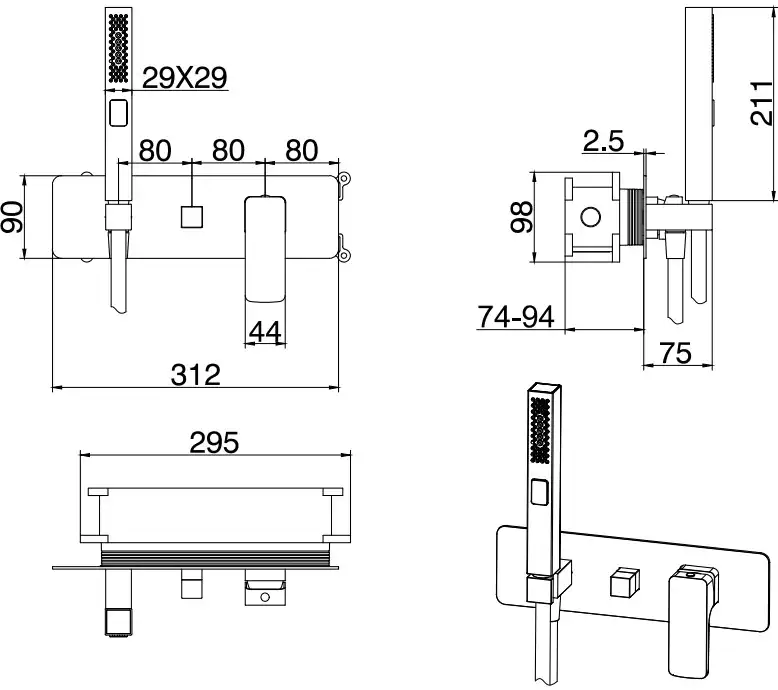 Смеситель для душа Allen Brau Infinity 5.21011-00 встраиваемый, с внутренней частью, Хром фото 2