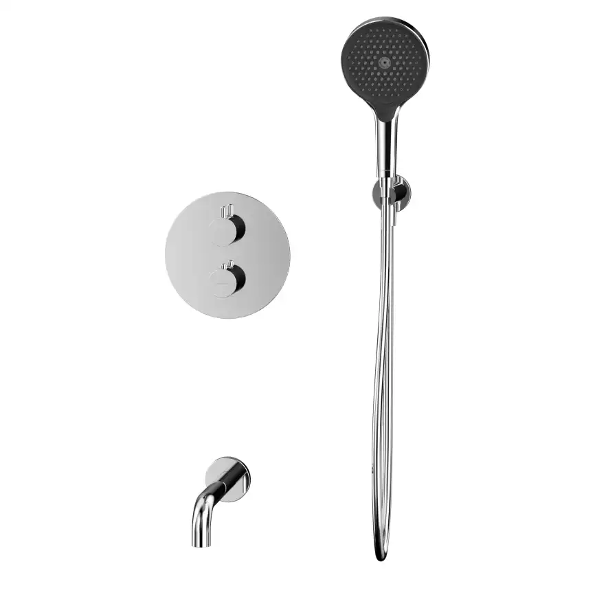 Душевая система для ванны WHITECROSS Y chrome YSET10TOPCR, термостатическая, скрытого монтажа, Хром фото 2