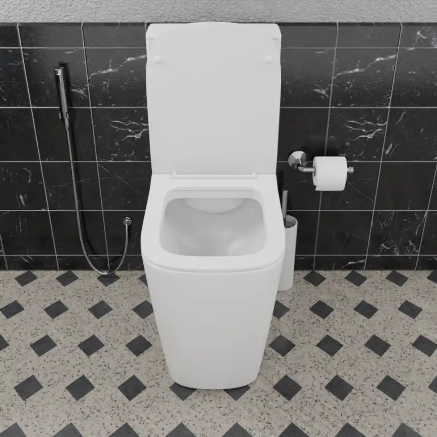 Унитаз-компакт Ceramalux 1288A, безободковый, с бачком и сидением микролифт Белый фото 5