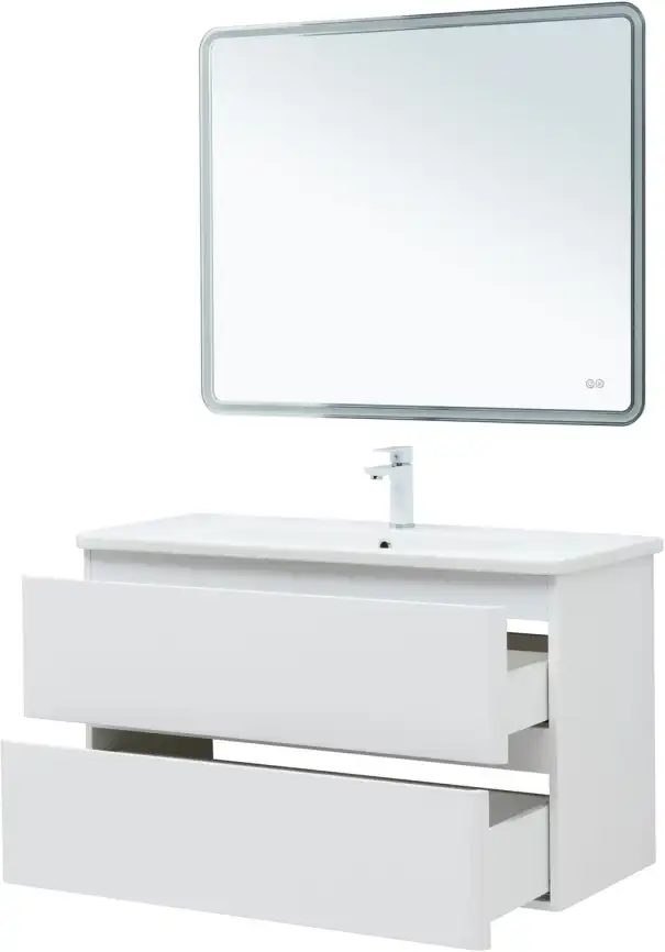 Тумба под раковину Aquanet Эмбер 105 белый матовый 330469 фото 7