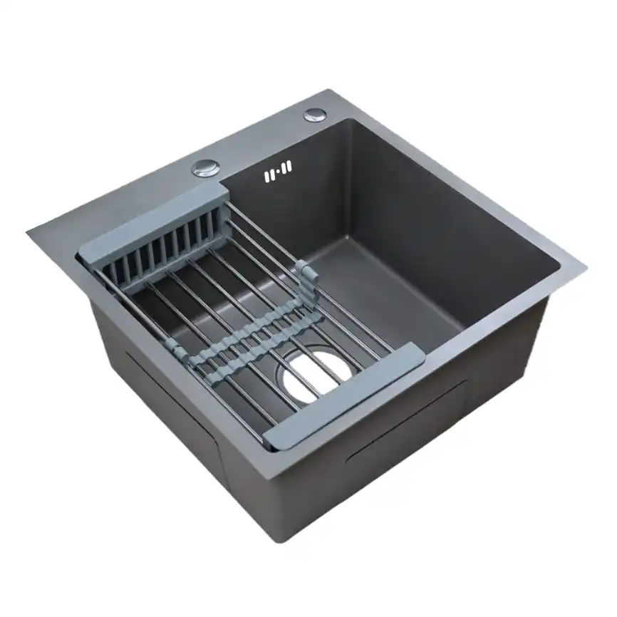 Кухонная мойка AZARIO NICOLE 500х500х220 нержавеющая сталь, серая соты: AZG5050H фото 5
