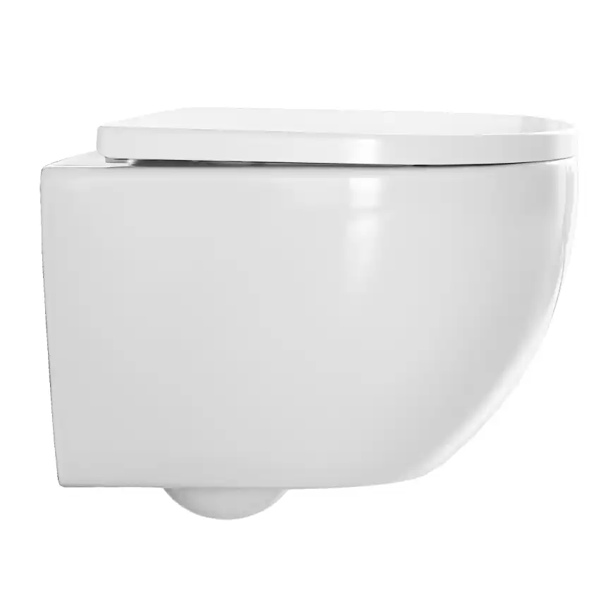 Подвесной унитаз Azario Ollin AZ-0253VD безободковый, с сиденьем микролифт, Белый глянцевый фото 2