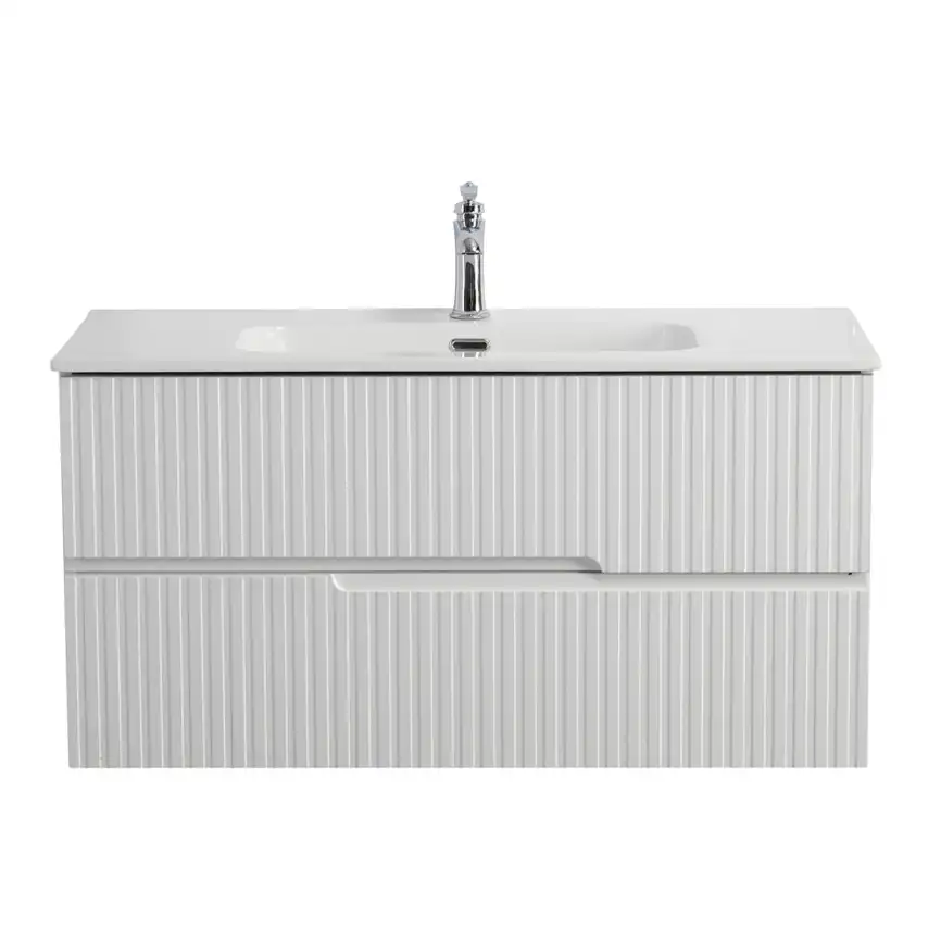 Тумба под раковину Cezares DUET-N 100 см, DUET-N-1000-2C-SO-BO подвесная, Bianco Opaco фото 2