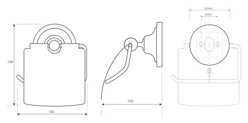 Держатель туалетной бумаги с крышкой 14 см BEMETA RETRO бронза 144112017 фото 2