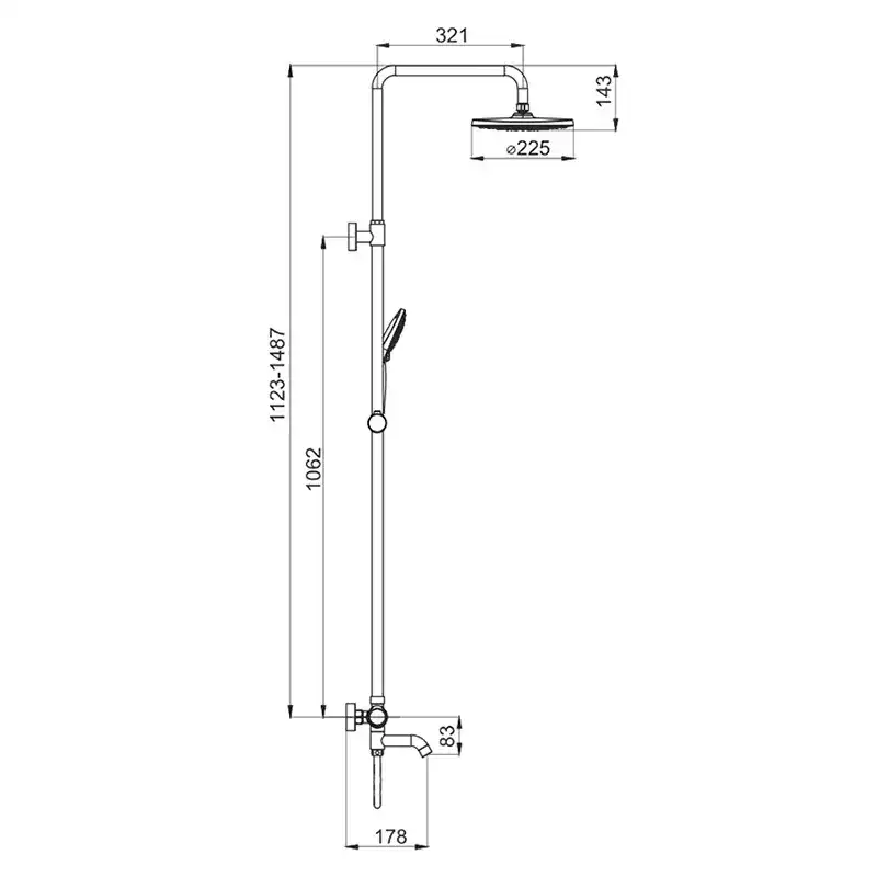 Душевая система Gappo G2490-6  с тропическим душем и термостатом, Черный матовый фото 12