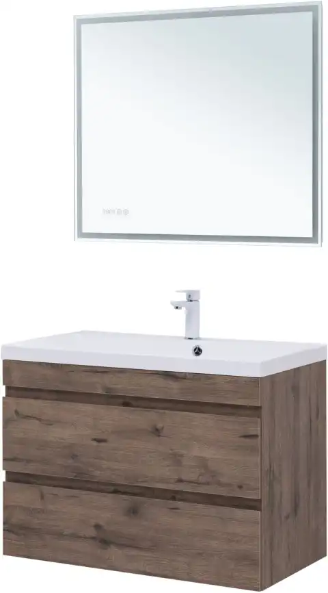 Тумба под раковину Aquanet Нота New 90 дуб веллингтон табак, 334193 фото 11