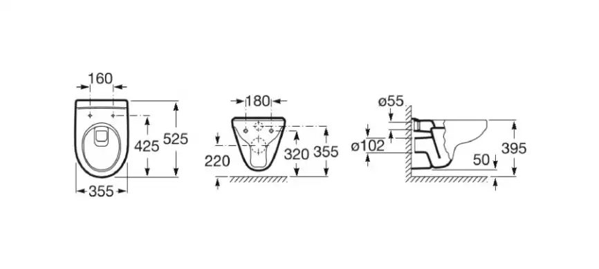 Подвесной унитаз Roca Victoria 525 мм, 34630300R, белый фото 6