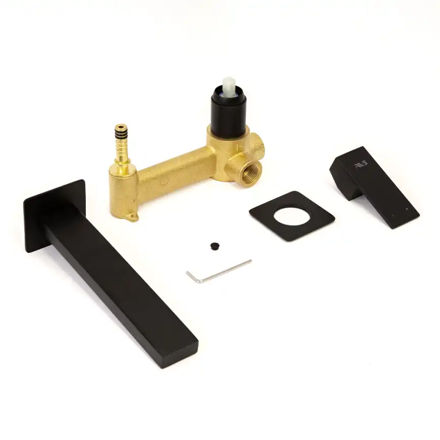 Смеситель для раковины AVS Cube 811-202-MB встраиваемый, с внутренней частью, черный матовый фото 9