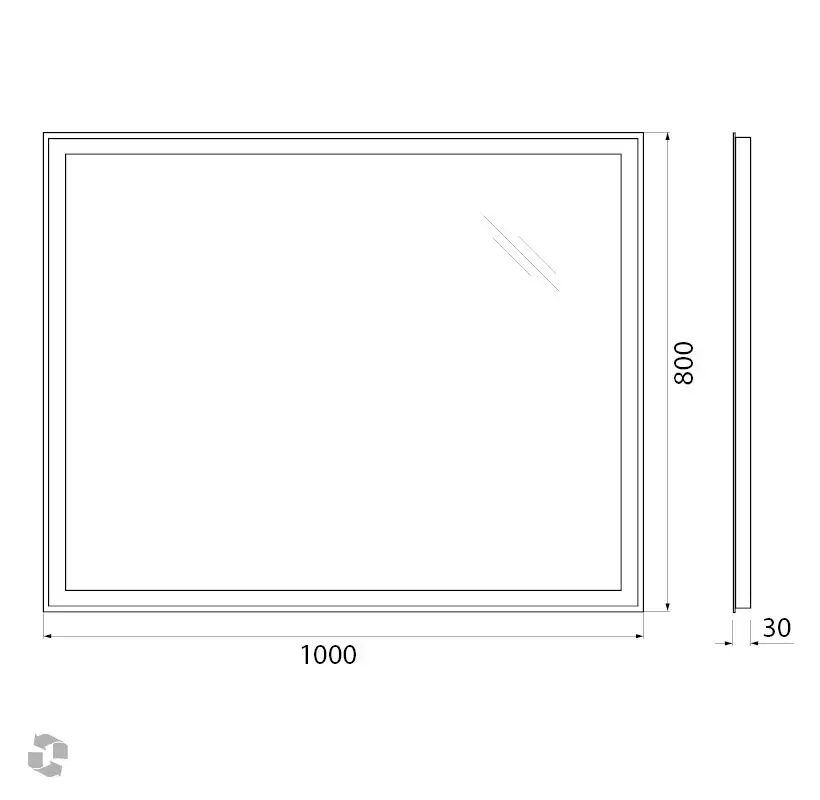 Зеркало BelBagno SPC-GRT 100х80 SPC-GRT-1000-800-LED-BTN с подстветкой, кнопочный выключатель фото 8
