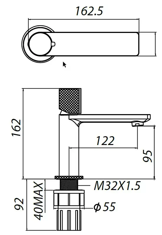 Смеситель для раковины Allen Brau Liberty 5.33001-00, однорычажный, цвет Хром фото 2