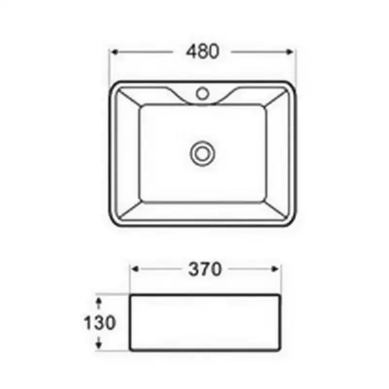 Раковина накладная Azario 480х370х130 AZ-2010, цвет Белый фото 3