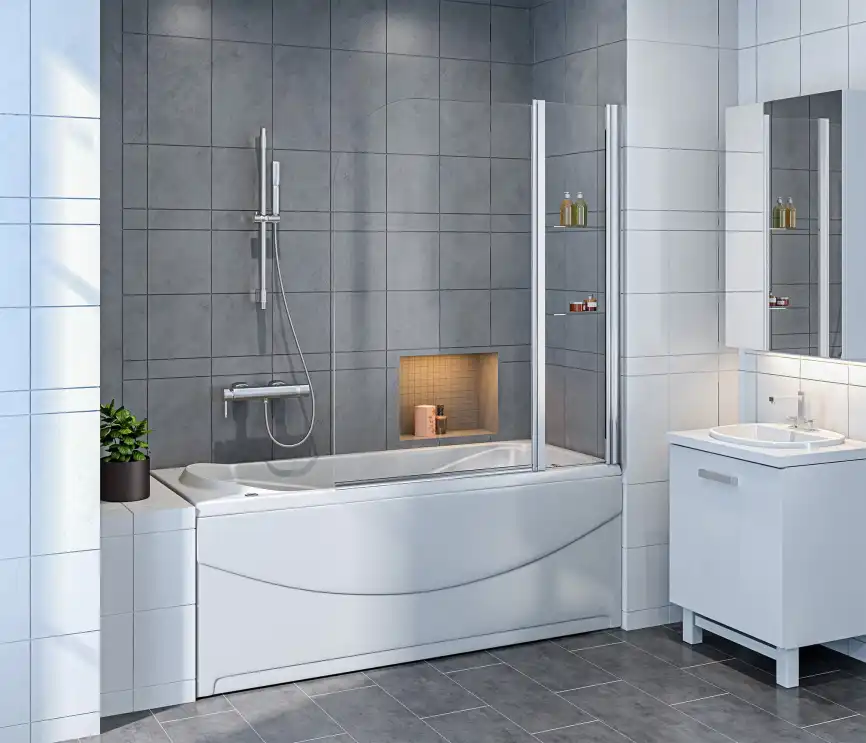 Шторка для ванны Good Door SCREEN HS-100-C-CH 100 см, ПД00084, профиль Хром, стекло Прозрачное фото 1