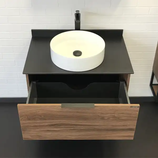 Тумба с умывальником Comforty Порто 75 Дуб темно-коричневый, 00-00008926 фото 3