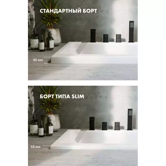 Акриловая ванна Excellent Heaven Slim 180х80 WAEX.HEV18WHS с тонким бортом, встраиваемая, Белая фото 6