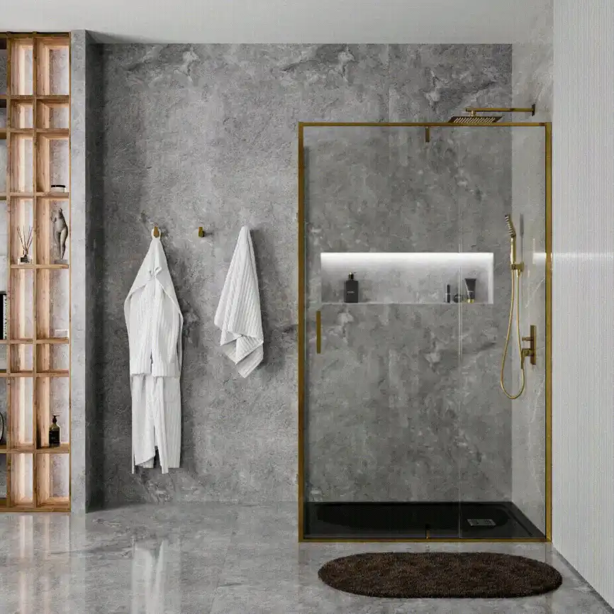 Душевой уголок WasserKRAFT Aisch 55P 120х90 55P07 профиль Золото стекло Прозрачное фото 4