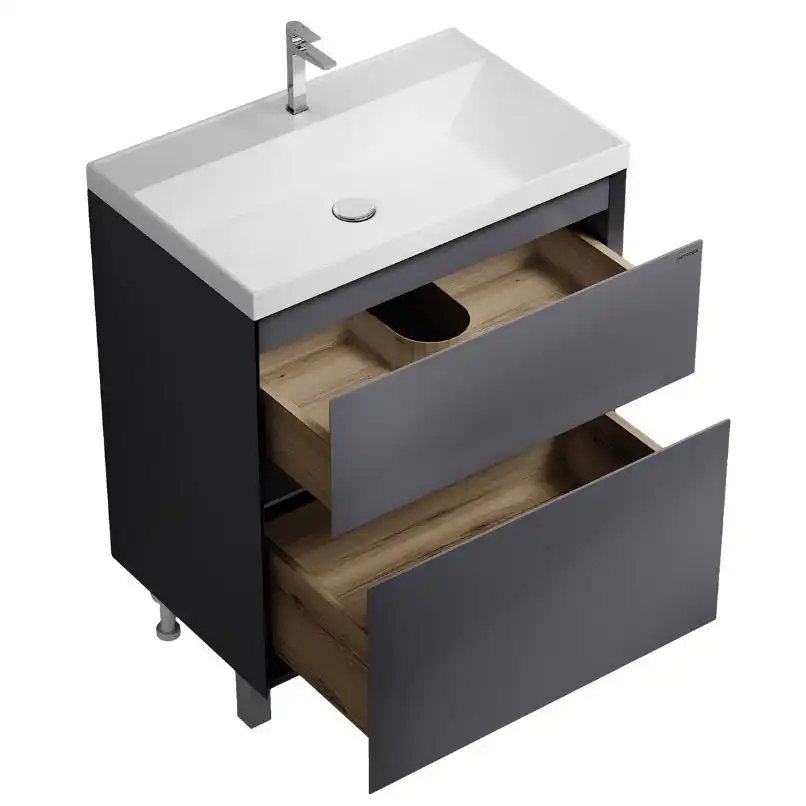 Тумба под раковину Grossman Меркадо 70 напольная, графит матовый (107073) фото 2