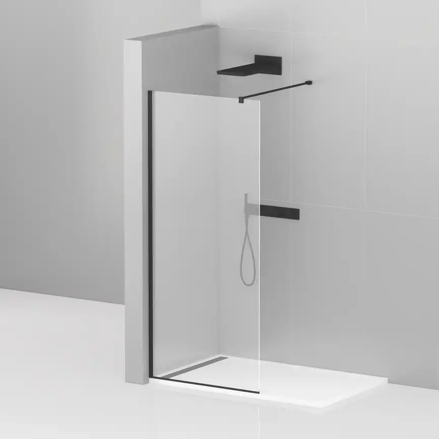 Душевая перегородка CEZARES LIBERTA-L-1-90-120-C-NERO стекло Прозрачное, профиль Черный фото 4