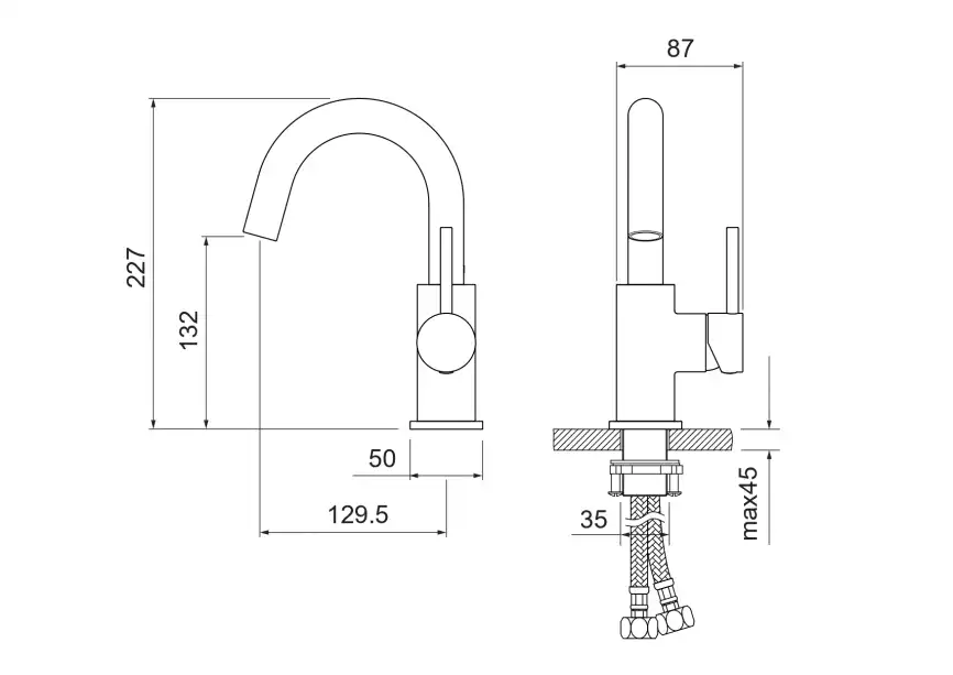 Смеситель для раковины Aquatek Европа AQ1307BGM, Оружейная сталь фото 2