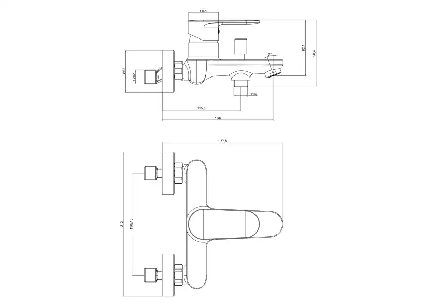 Смеситель для ванны Aquatek Ника AQ1840BG, Золото матовое фото 2