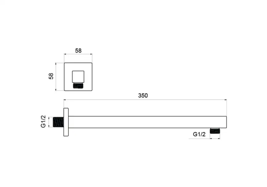 Держатель верхнего душа настенный Aquatek  AQ2175CR, Хром фото 2