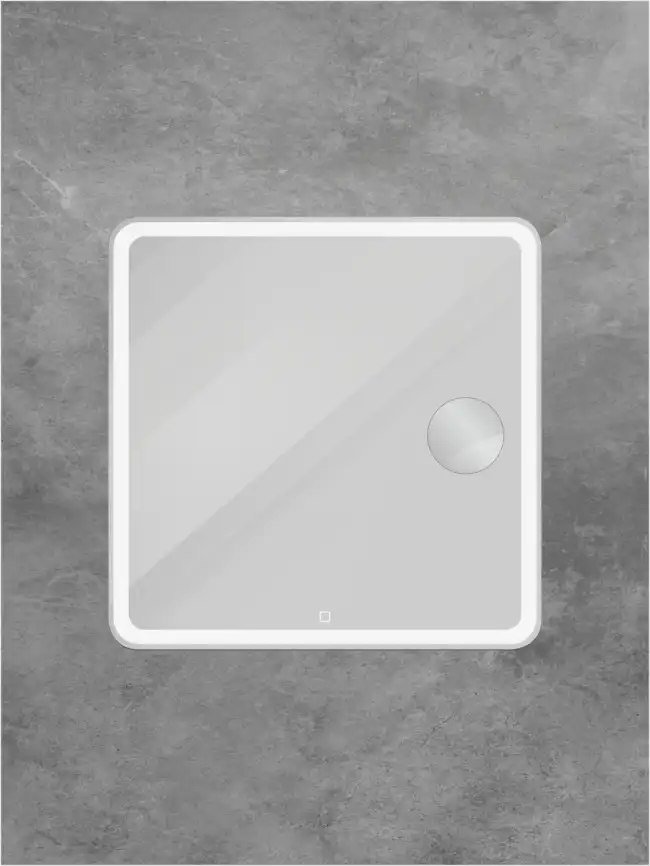 Зеркало BelBagno SPC-MAR-800-800-LED-TCH-LNZ с подсветкой и встроенной линзой 3-х кратного увеличения фото 1