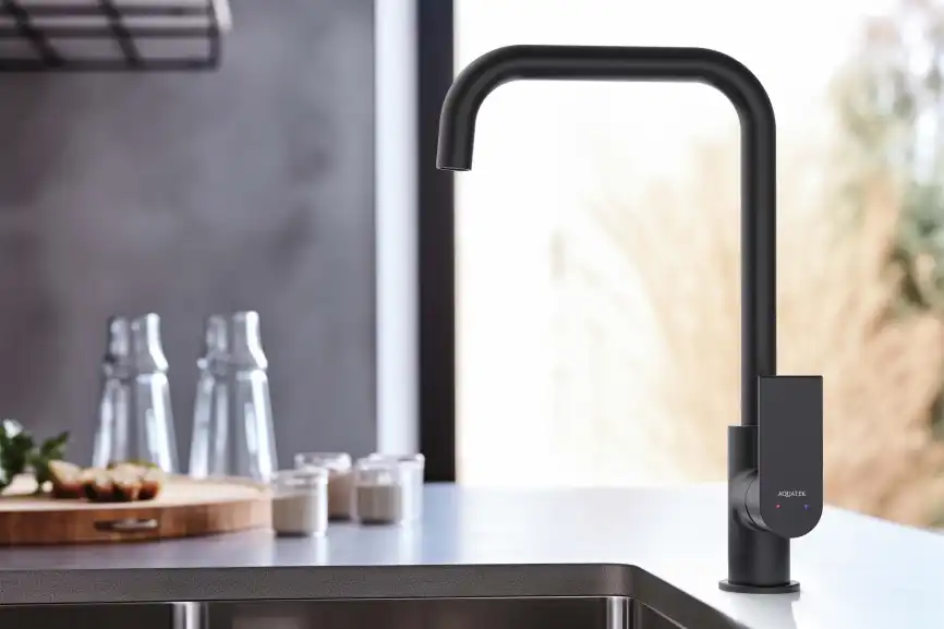 Смеситель для кухни Aquatek Лира AQ1480MB, Черный матовый фото 4