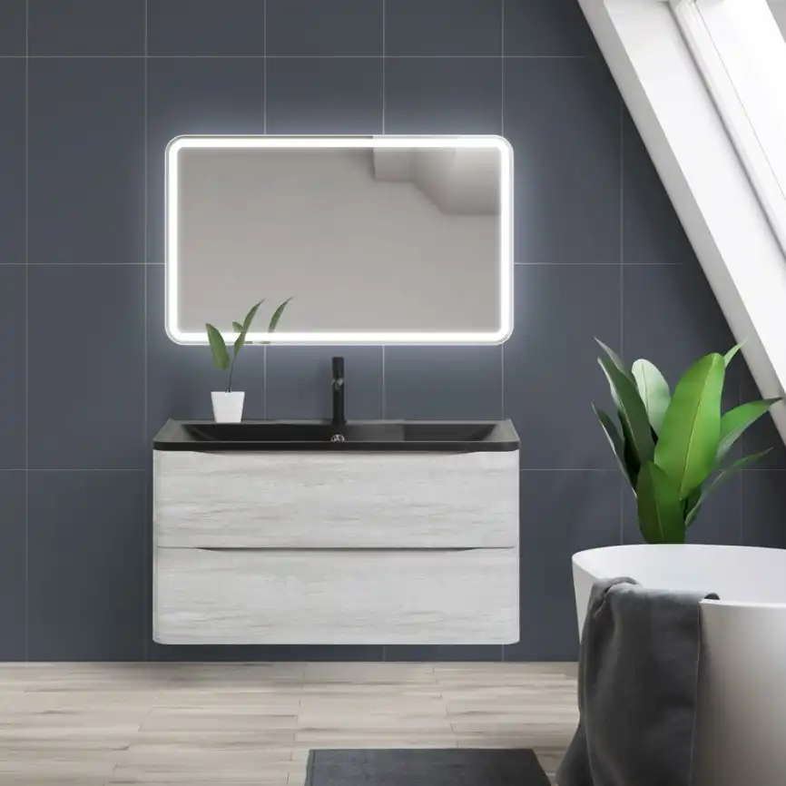Зеркало BelBagno MARINO 100х60 SPC-MAR-1000-600-LED-BTN с подстветкой, кнопочный выключатель фото 7