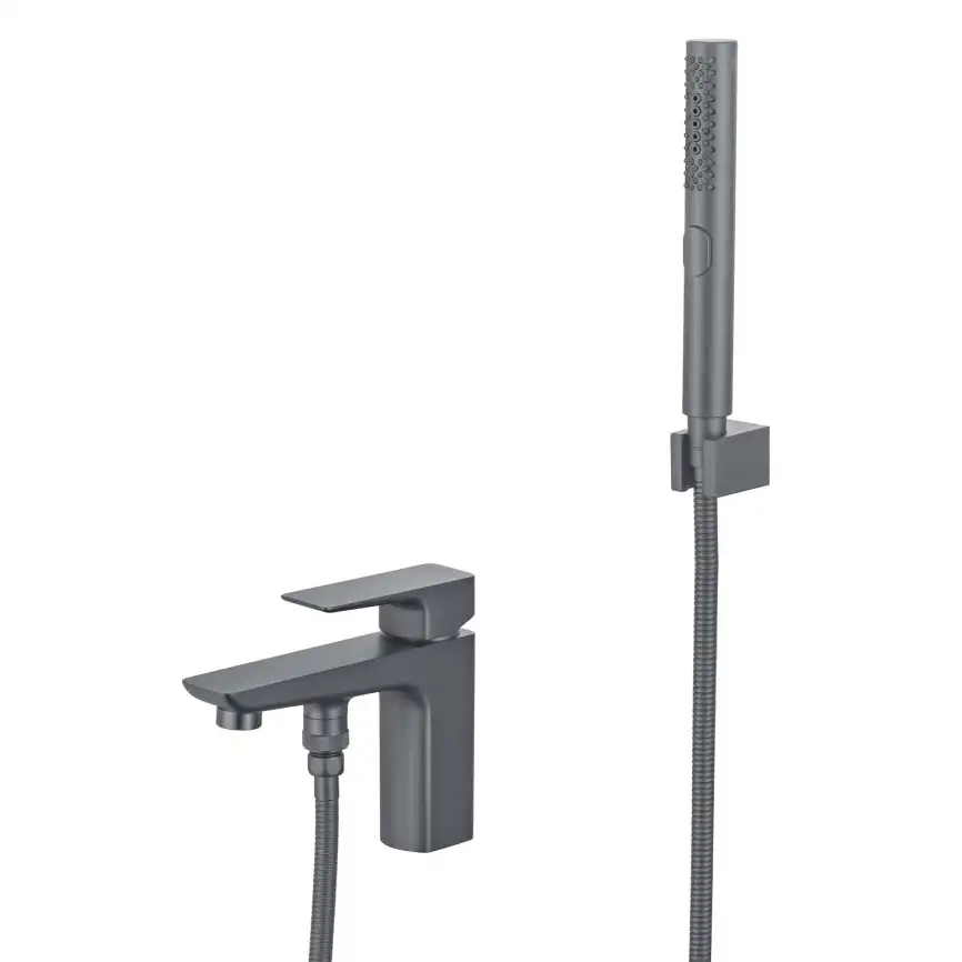 Смеситель на борт ванны Aquatek Вега AQ1044BGM, Оружейная сталь фото 1