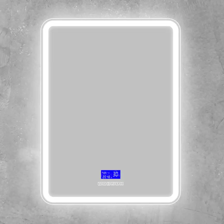 Зеркало BelBagno MARINO 60х80 SPC-MAR-600-800-LED-TCH-RAD с подстветкой, сенсорный выключатель, с Bluetooth, цифровым термометром и радио фото 3