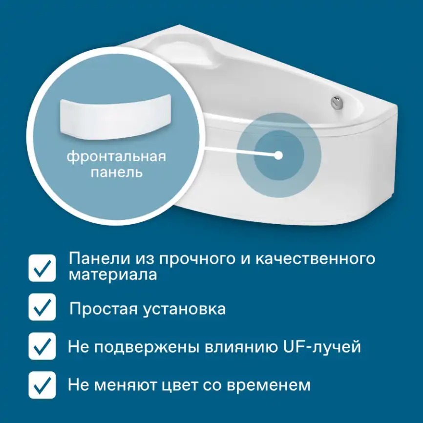 Акриловая ванна Santek Эдера 170х100 1WH501662 левая, Белая фото 10