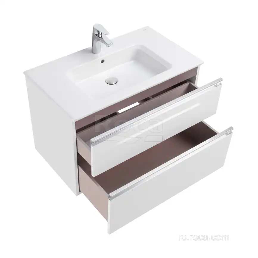 Тумбы под раковину Roca The Gap 80 A857399806 подвесная, цвет, Белый глянец фото 8