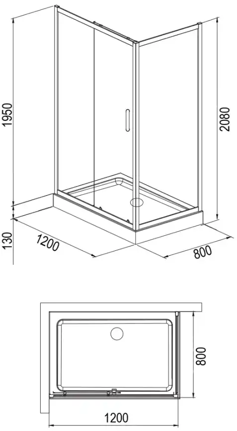 Душевой уголок Loranto 120х80 CS-8021S 120х80х195, стекло Прозрачное, профиль Хром фото 3
