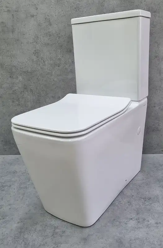 Унитаз-компакт CeramaLux NS-2170, безободковый, с бачком и сидением микролифт Белый фото 2