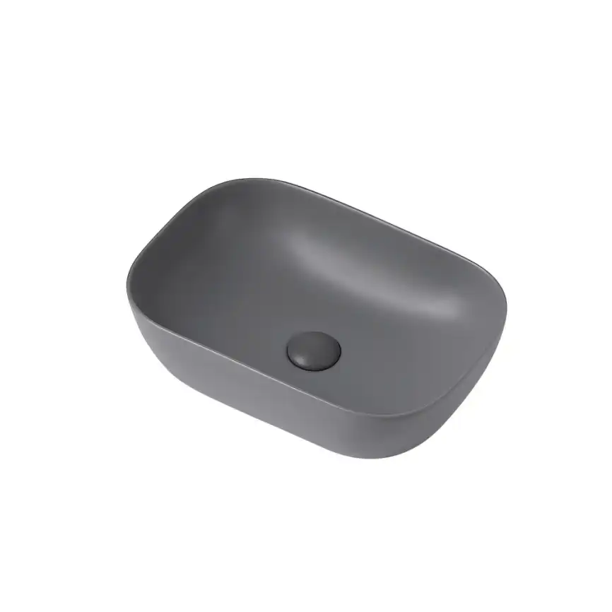 Раковина накладная ABBER RECHTECK 46х32,5х13,5 AC2200MG, прямоугольная, серая матовая фото 3