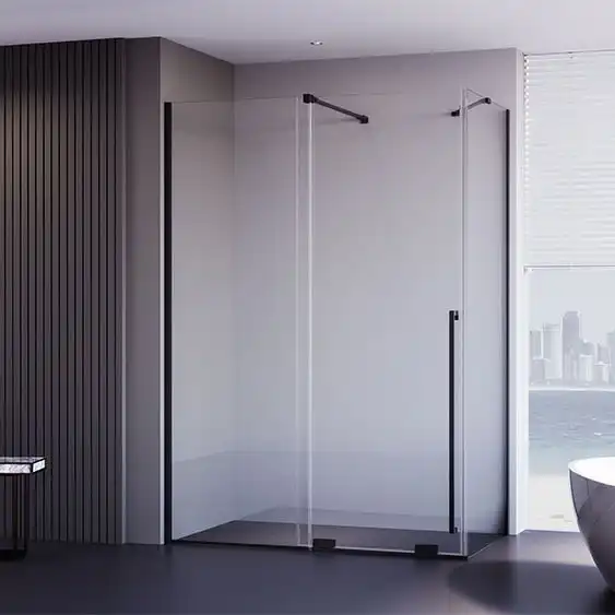 Душевой уголок  Veconi Premium Trento 150х80 PTC50-SP-15080-B-01-C4, стекло Прозрачное профиль Черный фото 3