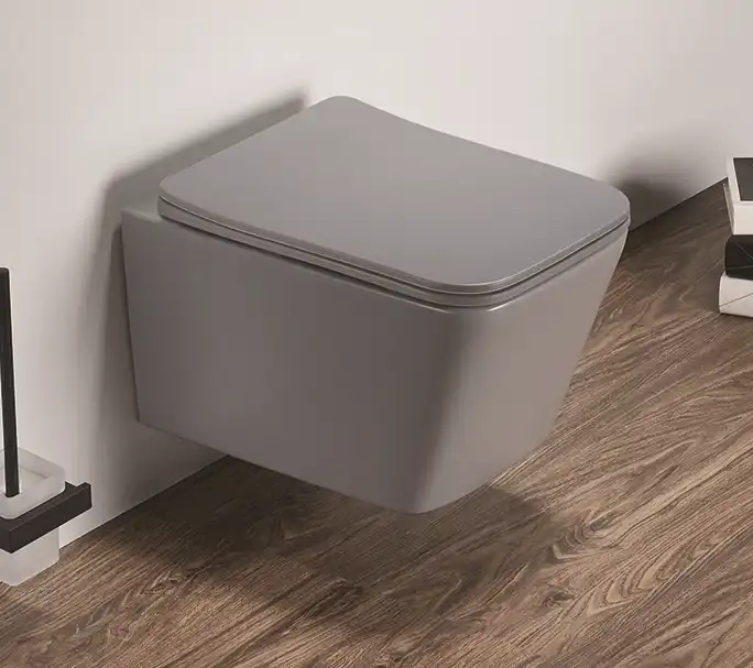 Унитаз подвесной Ceramalux 5170MH с сиденьем микролифт Серый матовый фото 1