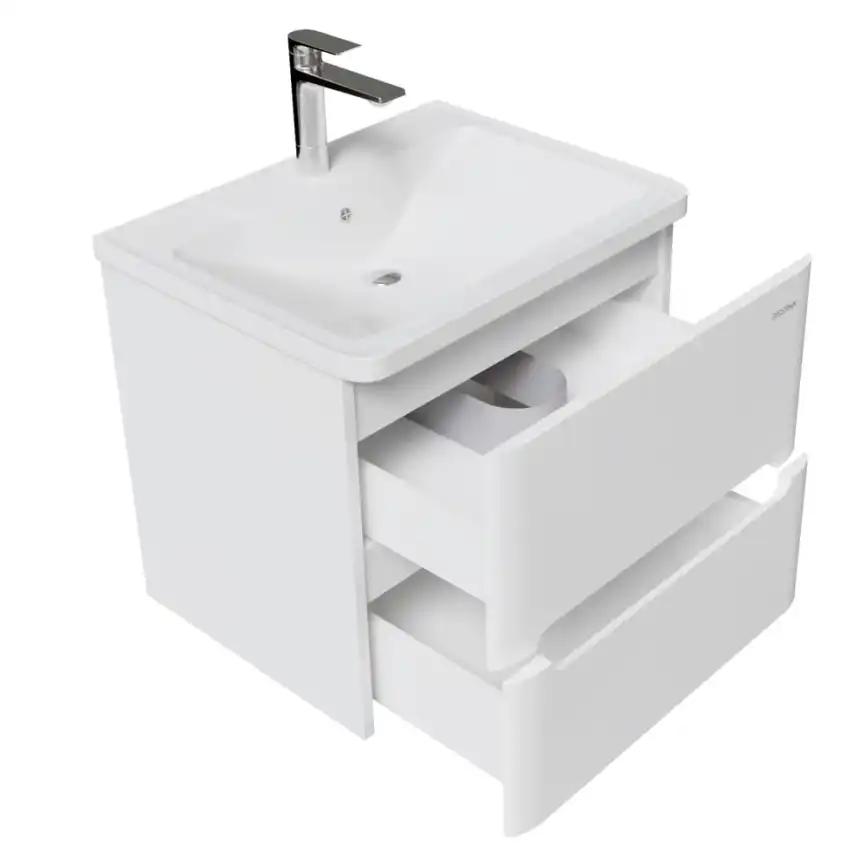 Тумба под раковину Grossman Адель-Норма 60 подвесная, белая глянцевая (106038) фото 5