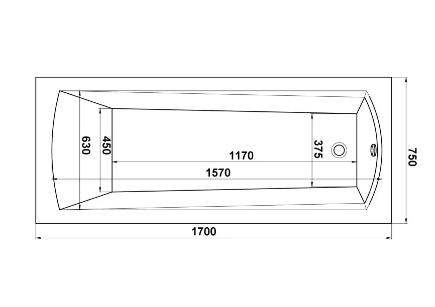 Акриловая ванна Bas Бали 170x75 без гидромассажа фото 6
