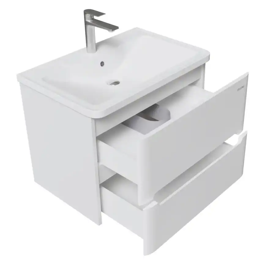 Тумба под раковину Grossman Адель-Норма 70 подвесная, белая глянцевая (107017) фото 5