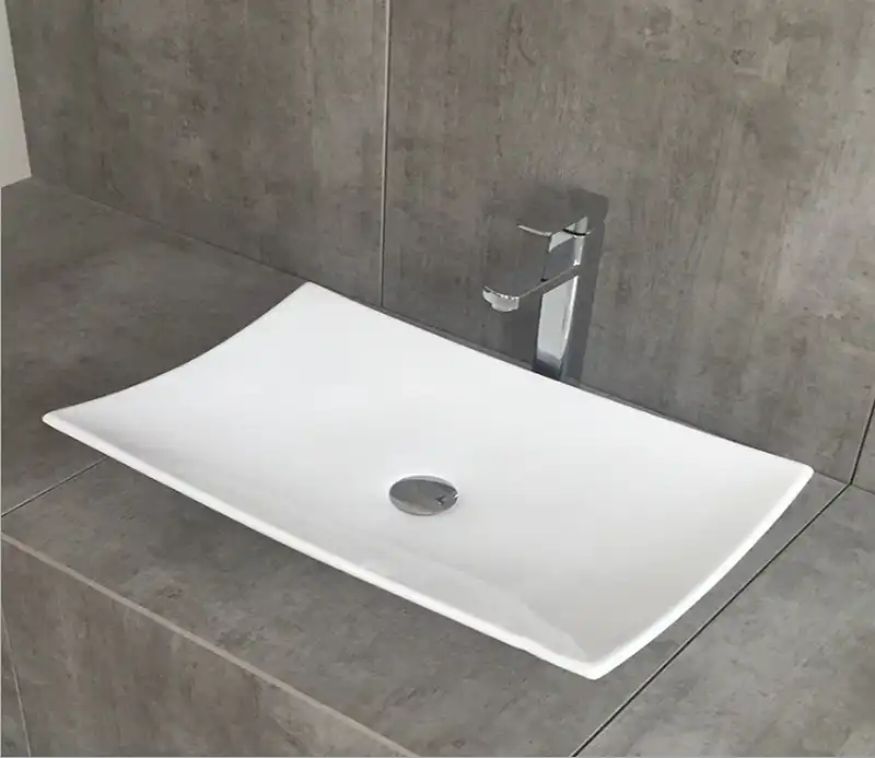 Раковина накладная CeramaLux 600х390х100 78123А, цвет Белый фото 5