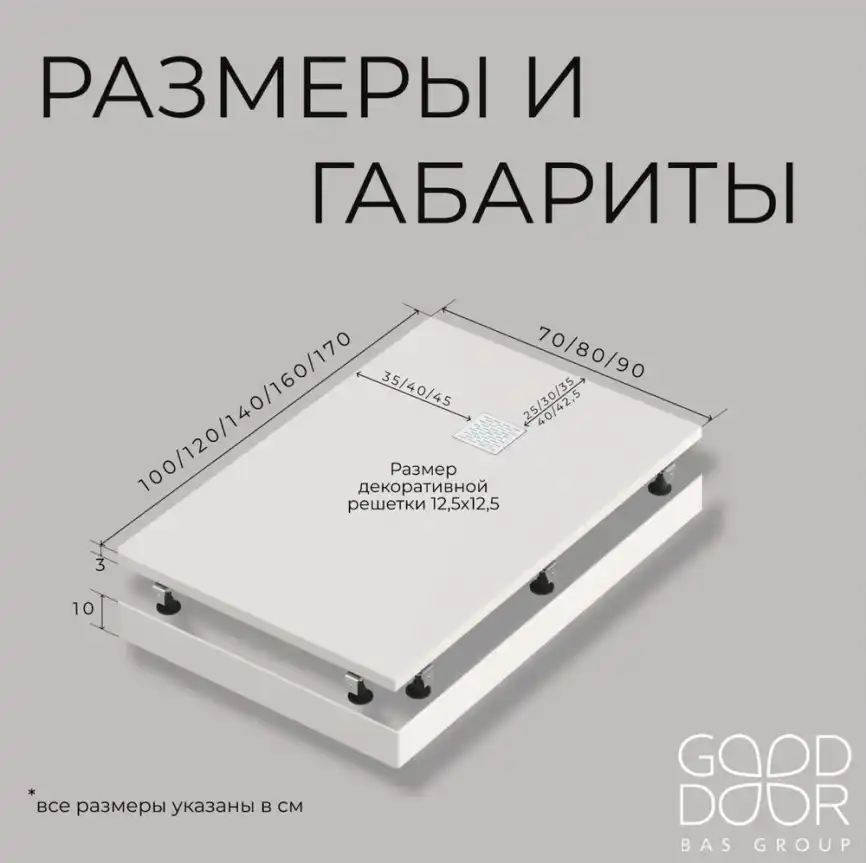 Душевой поддон Good Door Essentia 100х80 из искусственного камня, Белый ЛП00080 фото 8
