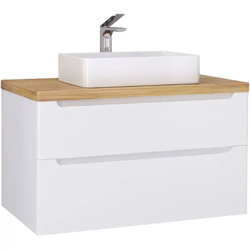 Тумба под раковину Jorno WOOD 100 wood.01.100/P/W Белая фото 1