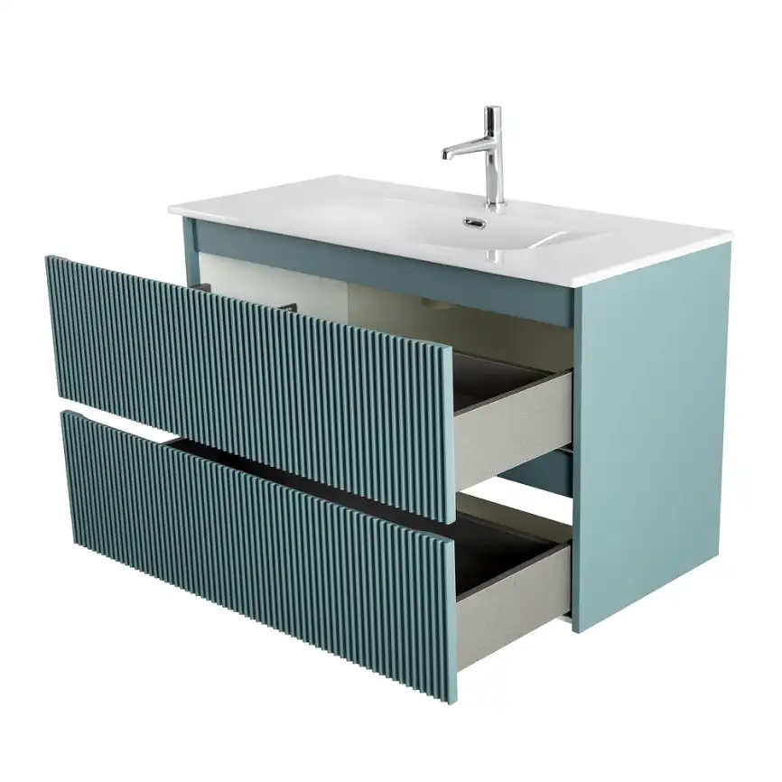Тумба под раковину BelBagno UNO-MINI-1000-2C-SO-AO подвесная, Голубой Матовый фото 3