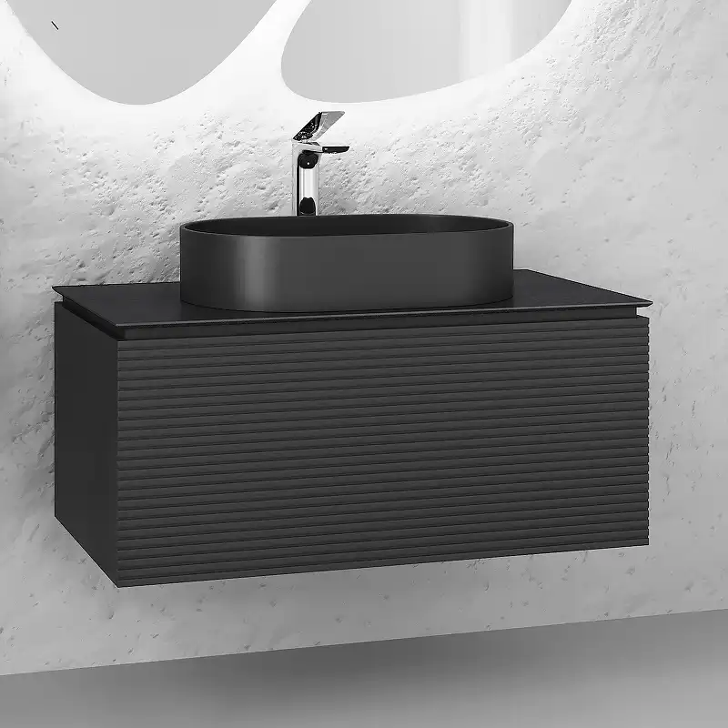 Тумба под раковину Jorno STONE 100 Stn.01.100/P/A/JR Серый антрацит фото 2