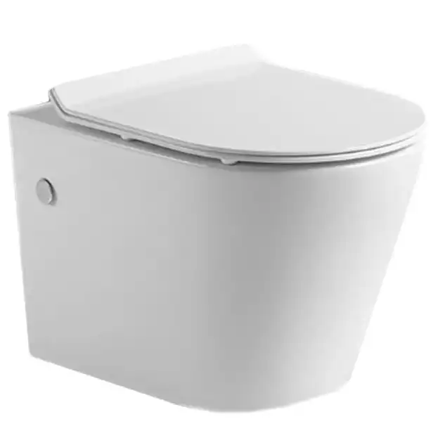 Унитаз подвесной CeramaLux B2330, безободковый с сиденьем микролифт Белый фото 1