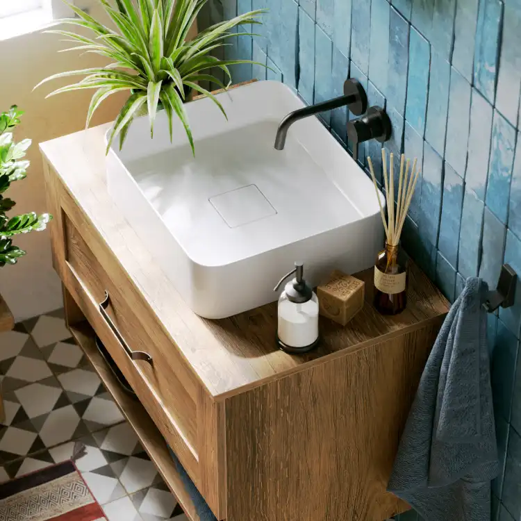 Тумба под умывальник подвесная Aqwella Craft 80 см, CRF0108DB, цвет Дуб балтийский фото 7