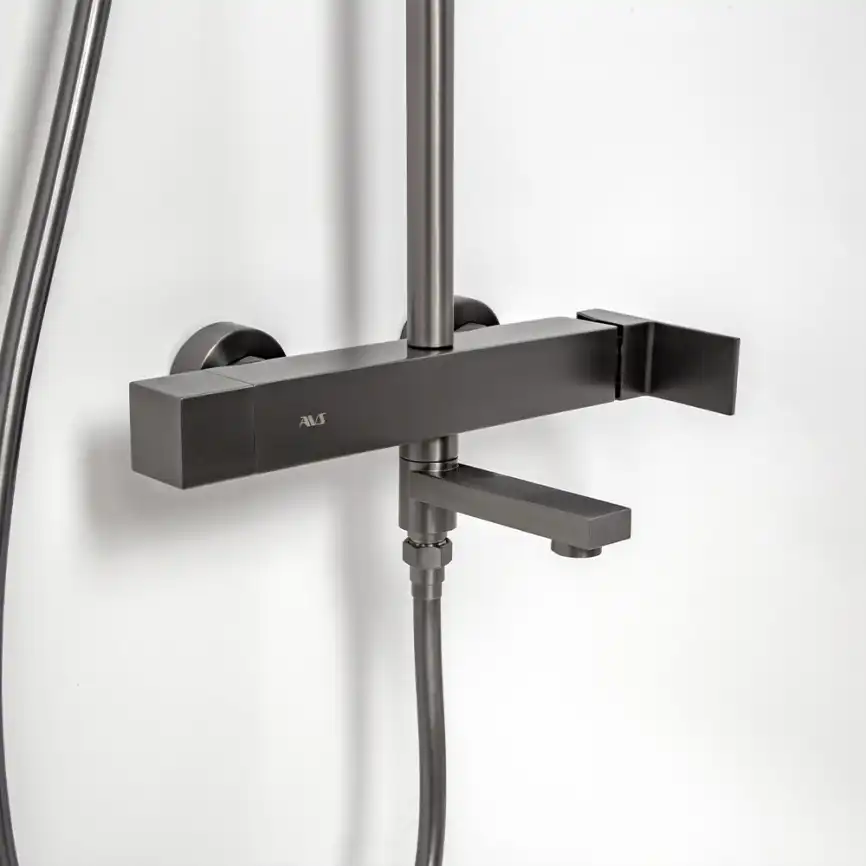 Душевая система AVS Cube 811-222-GM, оружейная сталь фото 12