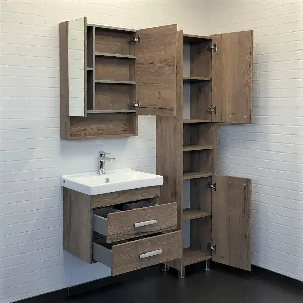 Тумба с умывальником Comforty Никосия 60П Дуб темный, 00-00008853 фото 7